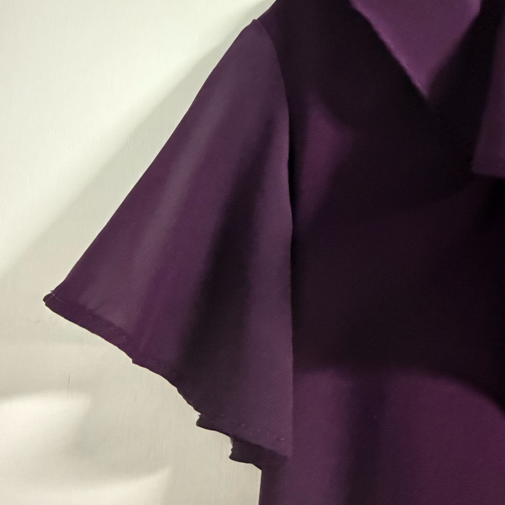Purple Ruffle Flutter Sleeve Blouse XL PerSeption Concept - Picture 7 of 11
